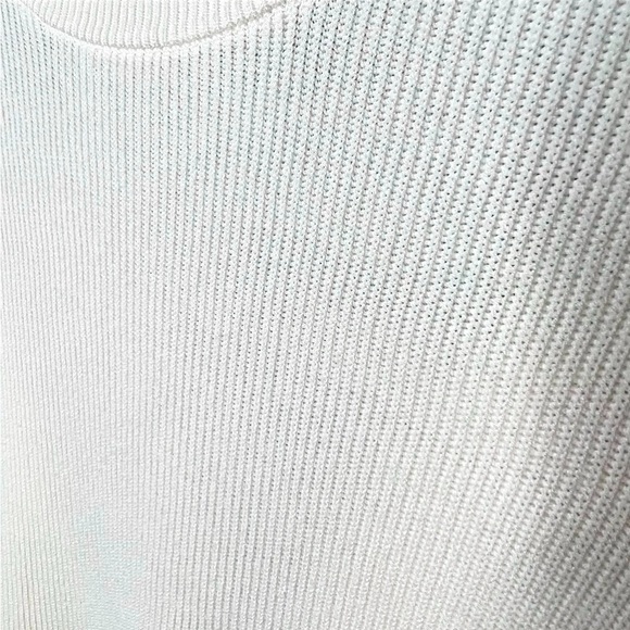 Gentle Fawn GF Sleeveless Sweater Dress Large Ivory Side Buttons V Back Ribbed - Picture 7 of 12